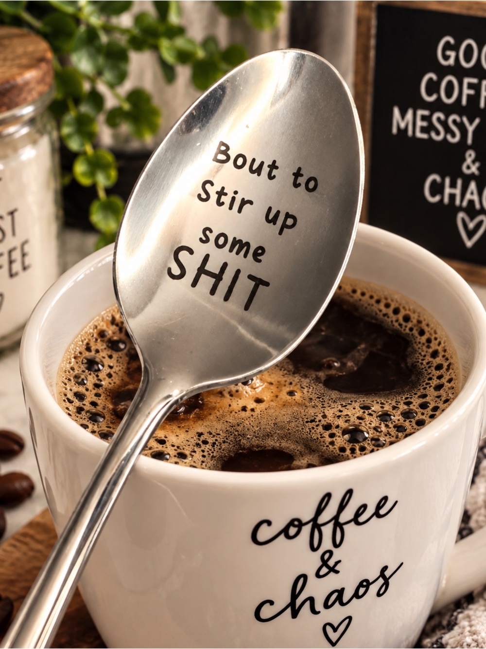 Funny “Bout to Stir Up Some Sh*t” Spoon Novelty Coffee Tea Spoon